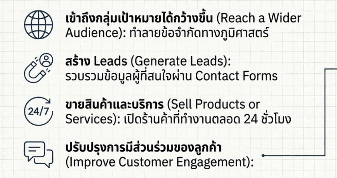 ประโยชน์ของการมีเว็บไซต์